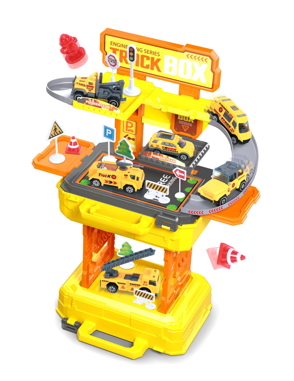 Alltoys Hrací set v kufříku 2v1 - stavební stroje