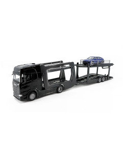 Bburago Multicar Carrier Scania 770S Black a Lamborghini Urus 1:43