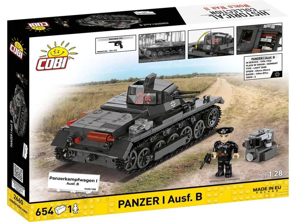 Cobi 2660 II WW Panzer I Ausf B, 1:28, 654 k, 1 f
