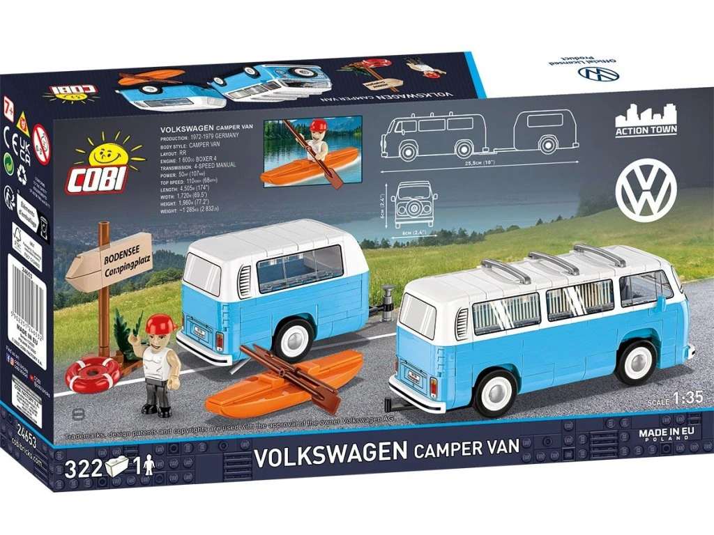 Cobi 24653 Volkswagen Camper Van, 1:35, 322 k, 1 f