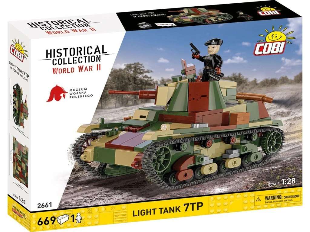 Cobi 2661 II WW Lehký tank 7TP, 1:28, 669 kostek
