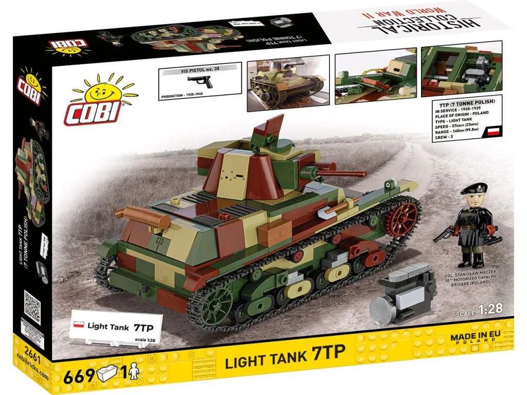Cobi 2661 II WW Lehký tank 7TP, 1:28, 669 kostek