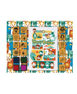 Pěnová razítka s blokem Harry Potter, 14ks s poduškami - 29x23x2,5cm