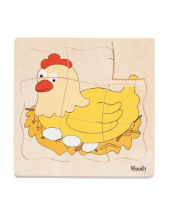Woody Puzzle na desce - Vývoj slepice