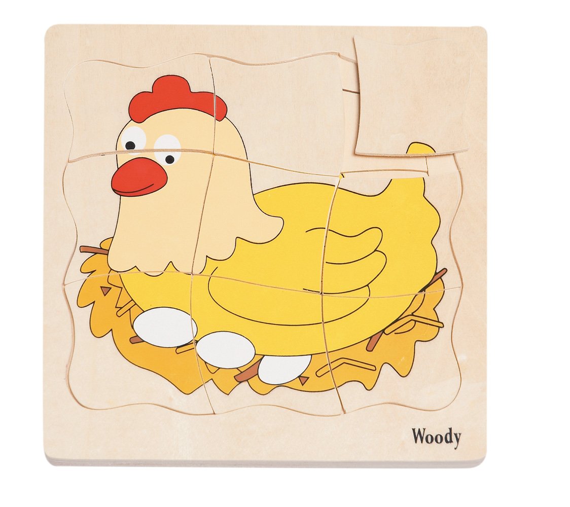 Woody Puzzle na desce - Vývoj slepice