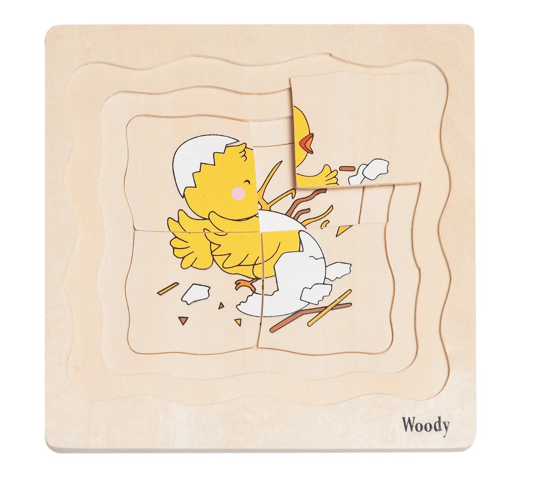 Woody Puzzle na desce - Vývoj slepice