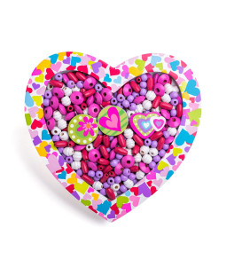 Woody Navlékací korálky - Srdce