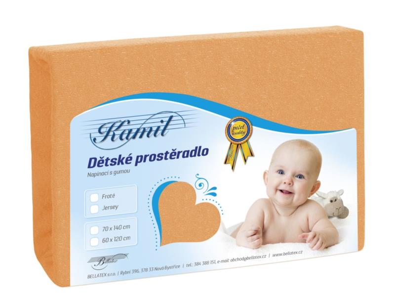 Bellatex Dětské froté prostěradlo Lososová - 60x120 cm