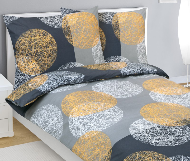 Bellatex Povlečení bavlna, Koule šedé - 140x200, 70x90 cm