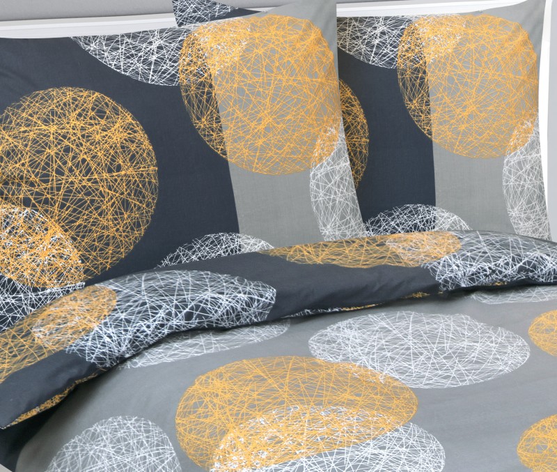 Bellatex Povlečení bavlna, Koule šedé - 140x200, 70x90 cm