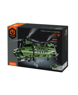 Stavebnice iM.MASTER 2v1 vrtulník s mechanickým pohonem, 393 dílků