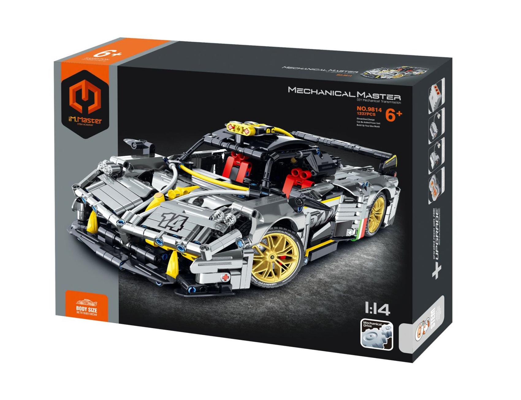 Stavebnice iM.MASTER auto s mechanickým pohonem, 1237 dílků