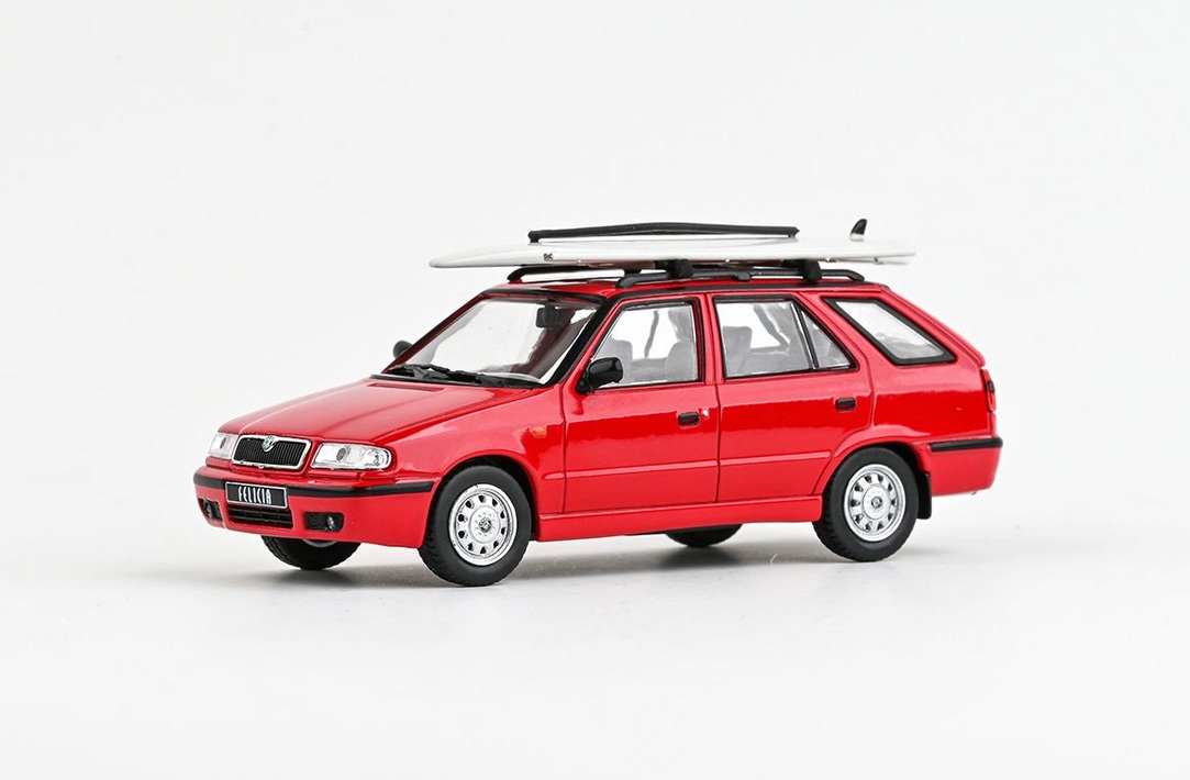 Škoda Felicia FL Combi (1998) surfovací prkno, Červená Rallye, 1:43