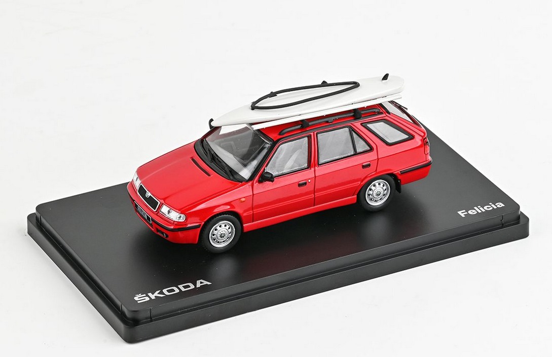 Škoda Felicia FL Combi (1998) surfovací prkno, Červená Rallye, 1:43