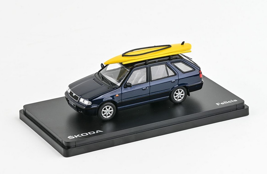 Škoda Felicia FL Combi (1998) surfovací prkno, Modrá Hlubinná Metalíza, 1:43