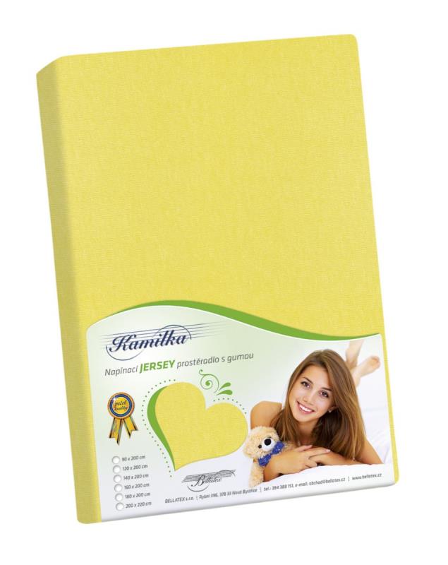 Bellatex Prostěradlo jersey - žlutá - 220x200 cm
