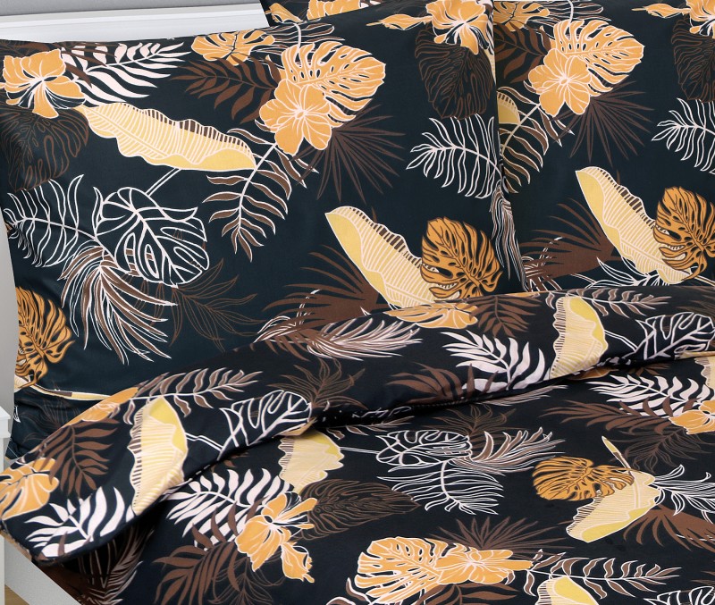 Bellatex Povlečení bavlna, Monstera tmavá - 140x200, 70x90 cm