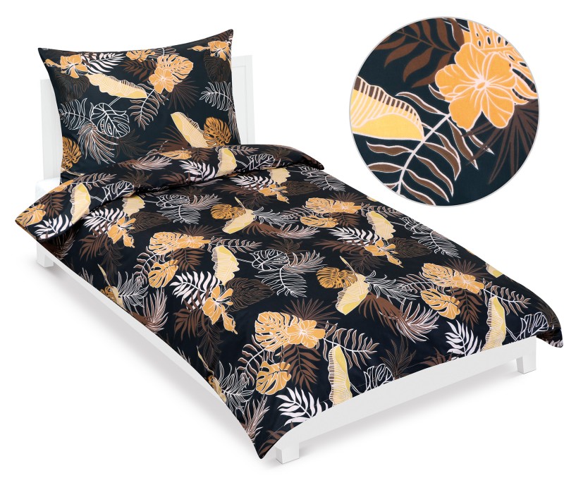 Bellatex Povlečení bavlna, Monstera tmavá - 140x200, 70x90 cm