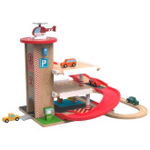 2Kids Toys Dřevěná garáž s vláčkodráhou