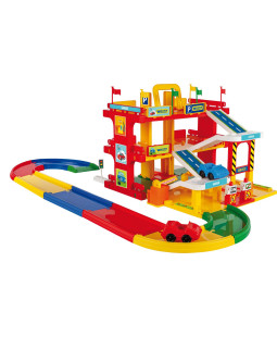 Wader Garáž servis 3 patra, dráha 1,5m, 2 auta plast v krabici 59x40x15cm