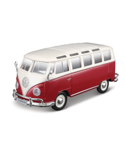 Maisto AssemblyLine Volkswagen Van Samba, červená, 1:25