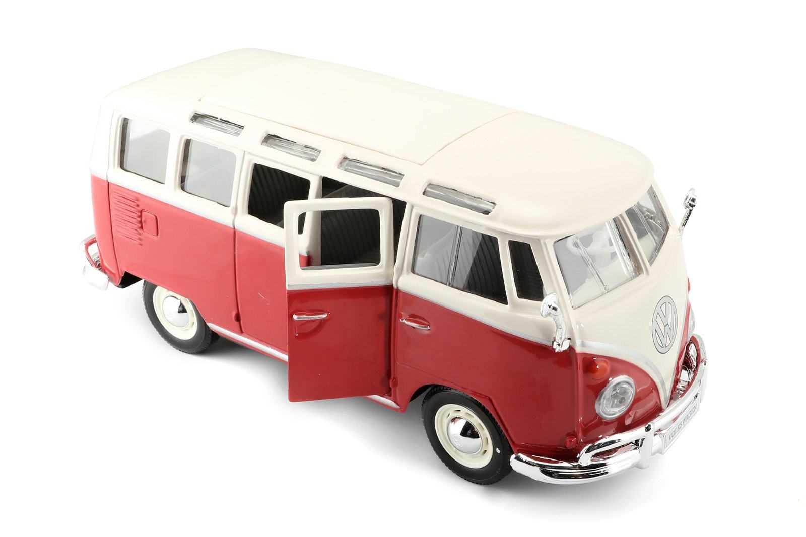 Maisto AssemblyLine Volkswagen Van Samba, červená, 1:25