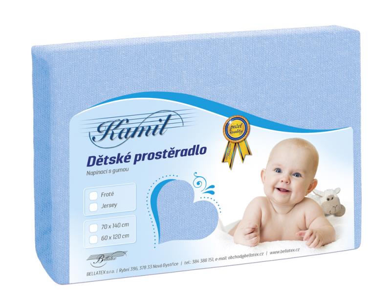 Bellatex Dětské jersey prostěradlo, Sv.modrá - 60x120 cm
