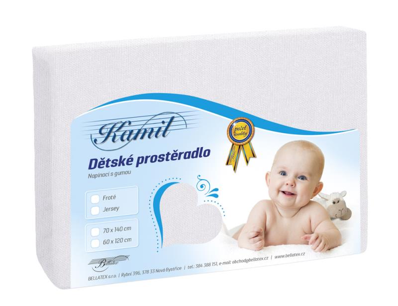 Bellatex Dětské jersey prostěradlo - bílá - 70x140 cm