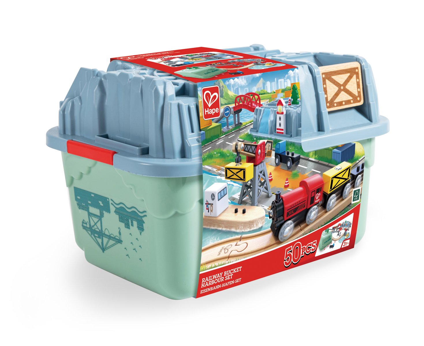 Hape Vláčkodráha set v boxu, Přístaviště