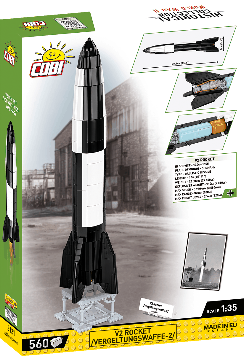 Cobi 3121 Německá balistická řízená střela V-2, 560 kostek, 1:35
