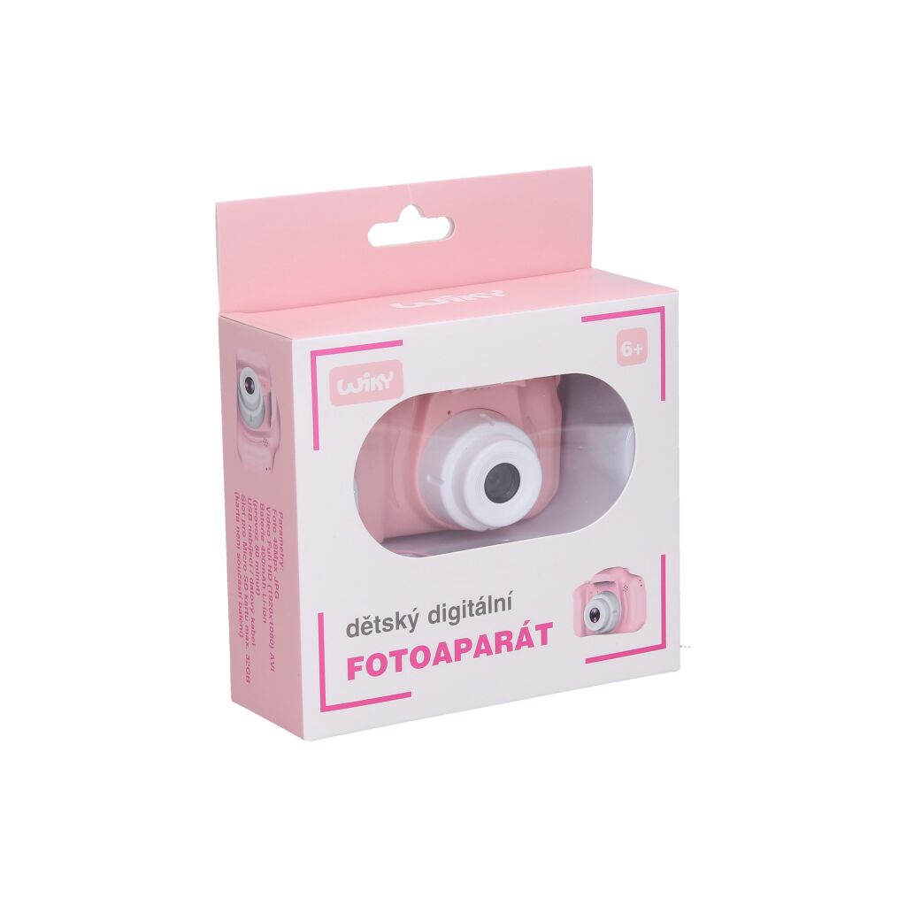 Dětský digitální fotoaparát růžový, foto 48Mpx, video Full HD