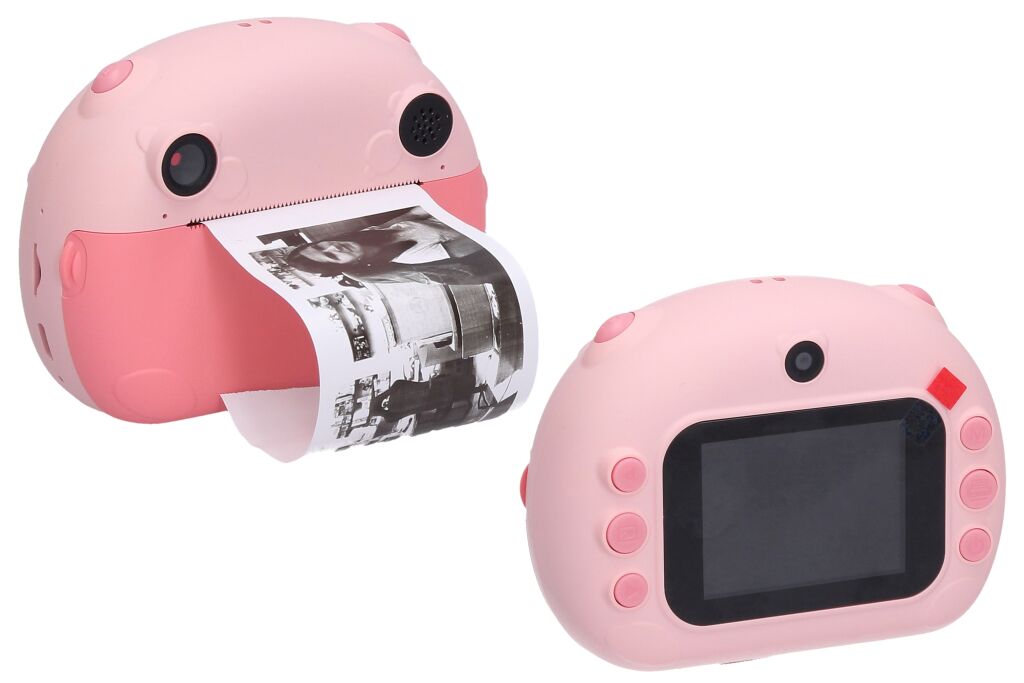 Dětský digitální fotoaparát s tiskárnou, foto 12Mpx, video Full HD, růžový