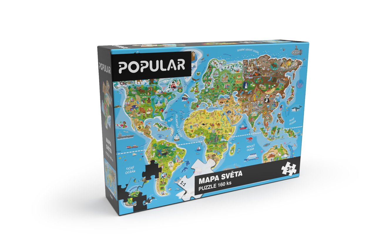 Popular Puzzle, Mapa světa, 160 ks, CZ
