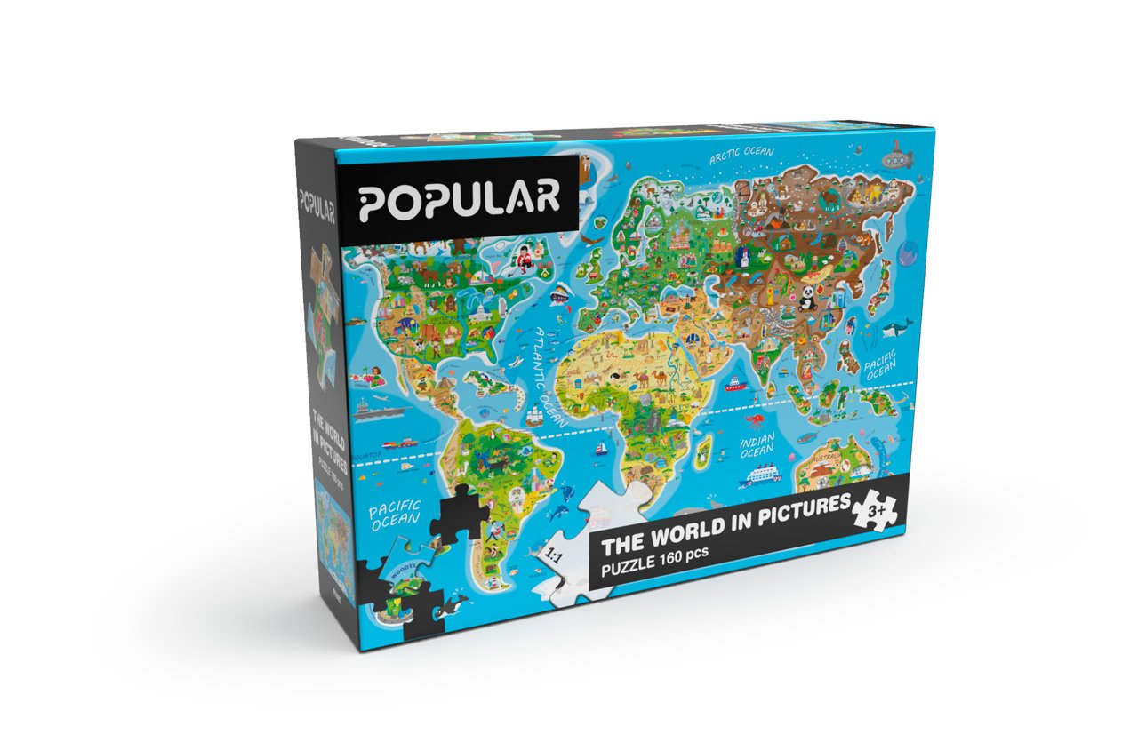 Popular Puzzle, Mapa světa, 160 ks, AN