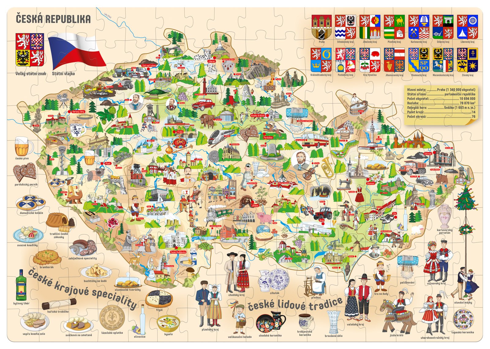Popular Puzzle, Mapa České republiky, 160 ks