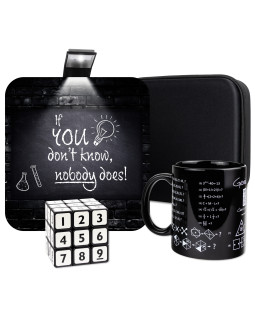 Dárková sada pro génia, hrnek, lampička, pouzdro, kostka
