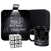 Dárková sada pro génia, hrnek, lampička, pouzdro, kostka