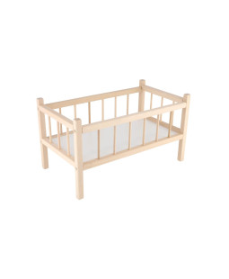 Dřevěná postýlka pro panenky přírodní, 49x28x28cm
