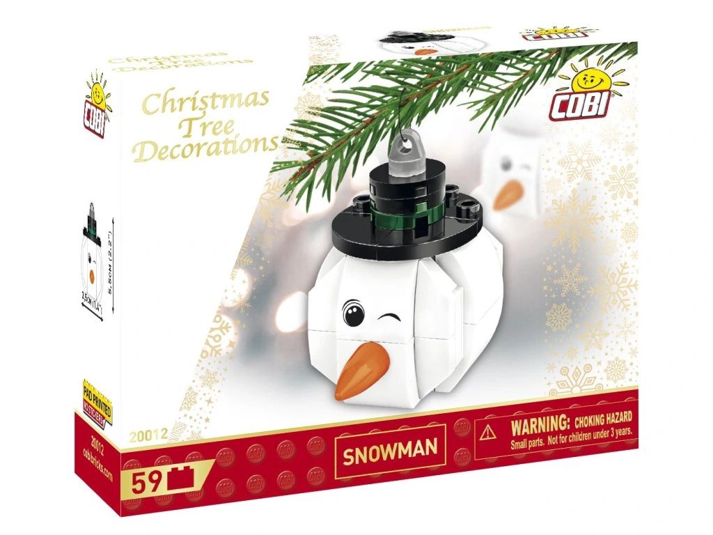 Cobi 20012 Ozdoba na stromeček Sněhulák, 59 kostek
