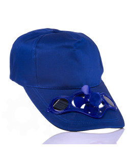 Solární čepice s větráčkem, Modrá
