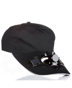 Solární čepice s větráčkem, Černá