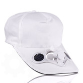 Solární čepice s větráčkem, Bílá