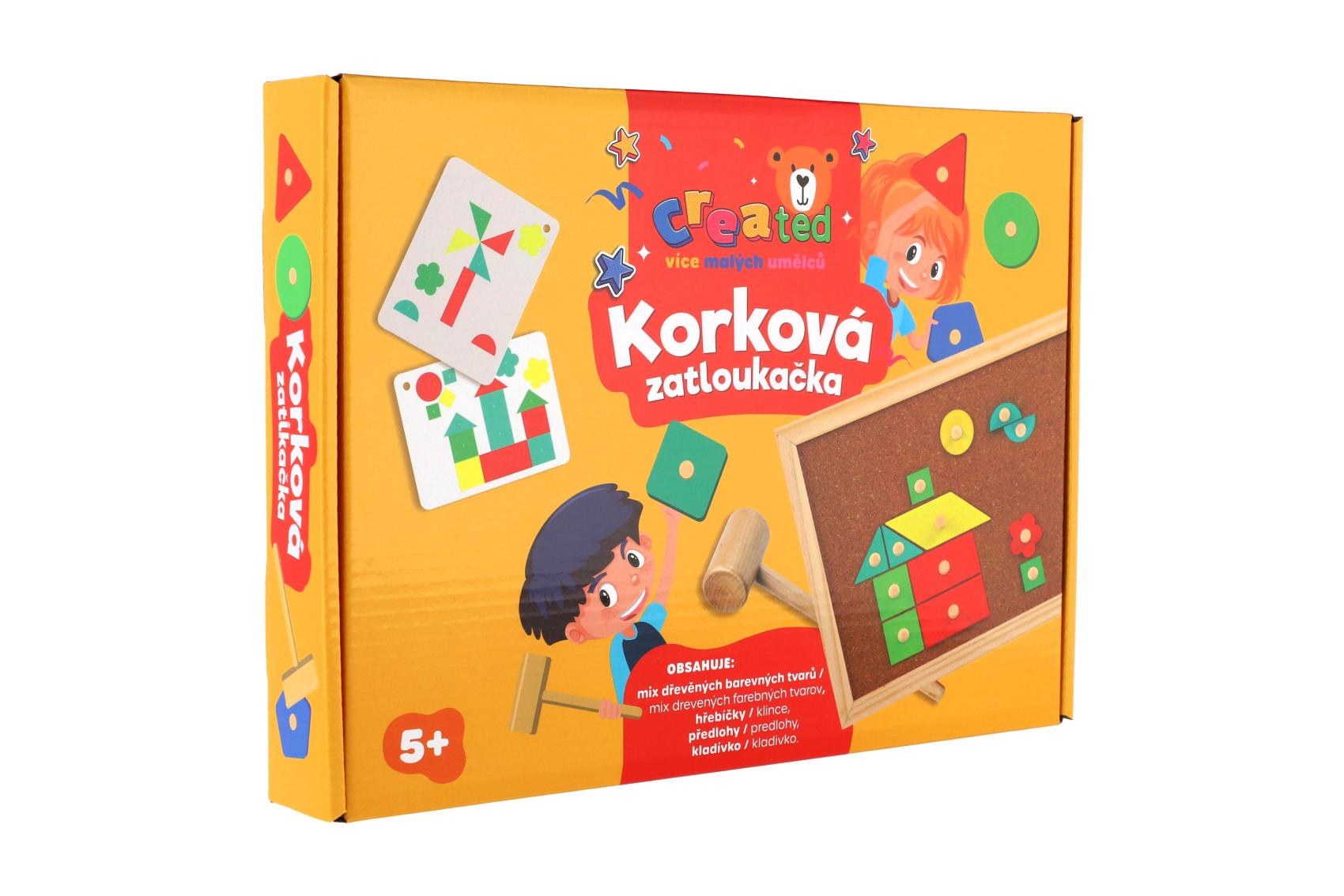 Created Korková zatloukačka s doplňky v krabici 33x24x4,5cm