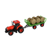 Traktor Zetor s vlekem a balíky, setrvačník, zvukové a světelné efekty, 36 cm