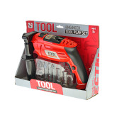 Aku Vrtačka na baterie s doplňky, červená, 22 cm