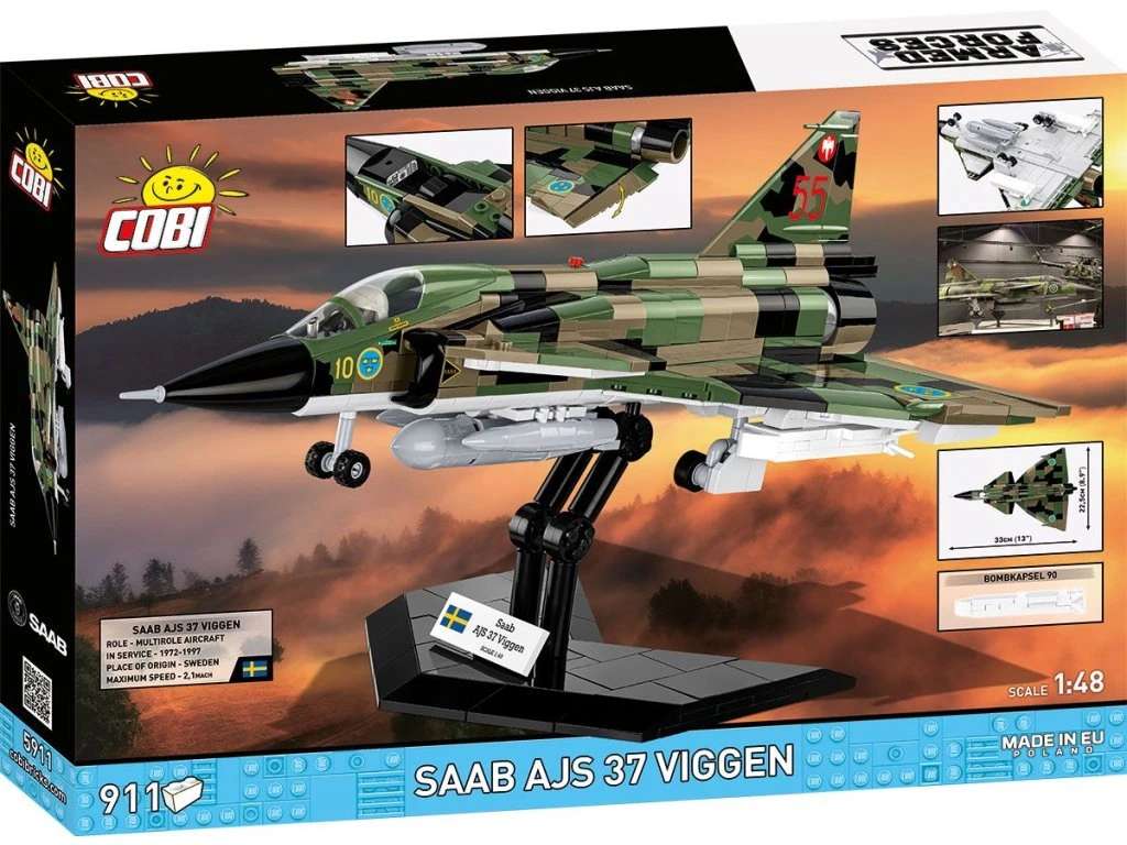Cobi 5911 Armed Forces SAAB AJS37 VIGGEN, 1:48, 911 kostek