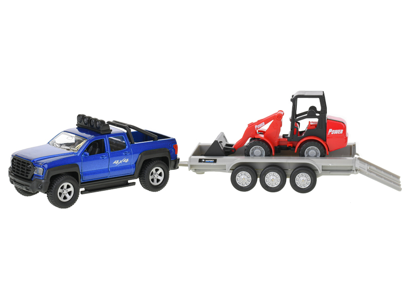 Kids Globe Traffic SUV s bagrem na zpětný chod se světlem a zvukem, 30cm