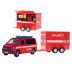 Kids Globe Traffic VW hasiči s přívěsem na zpětný chod, 27cm
