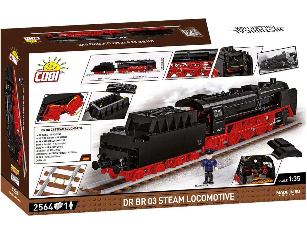 Cobi 6288 Parní lokomotiva DR BR 03, 1:35, 2564 kostek