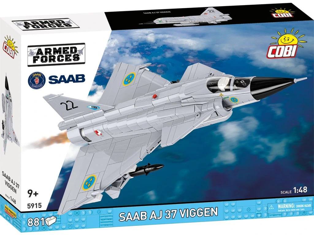 Cobi 5915 Armed Forces SAAB AJ37 VIGGEN, 1:48, 881 kostek